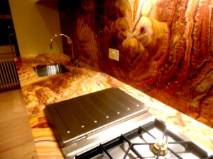 Rosso Onyx Kitchen WorkTop, Bloomsbury Square, London